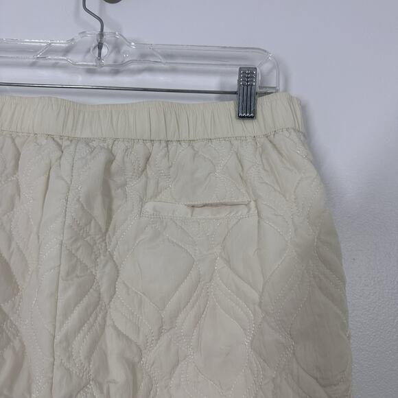 Fabletics Womens L Apres Ski Egret Nylon Quilted Tapered Ivory Jogger Pants - Picture 7 of 7